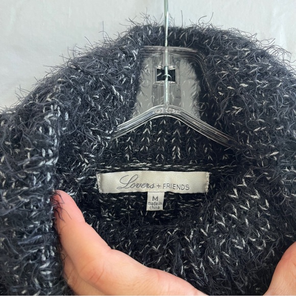 Lovers and Friends Night sky sweater dress in charcoal, eyelash fabric, Size M - Picture 6 of 8